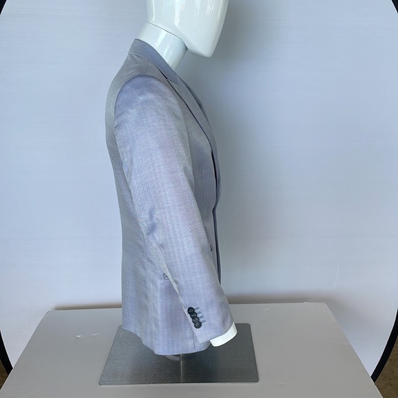 Versace Light Blue Herringbone Sport Jacket 48 Euro Short - Picture 10 of 14